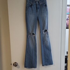 Levi's Light Blue Distressed‎ Flare Jeans
